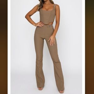 White Fox Boutique Keep Me Close Mocha Set Small NWT